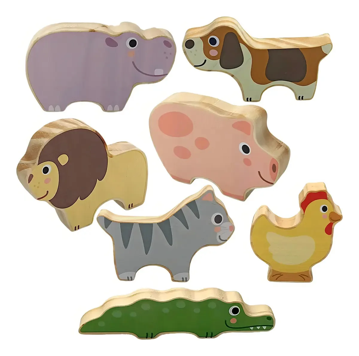 Animais Brinquedo Bichos Floresta Fazenda Madeira Decoração