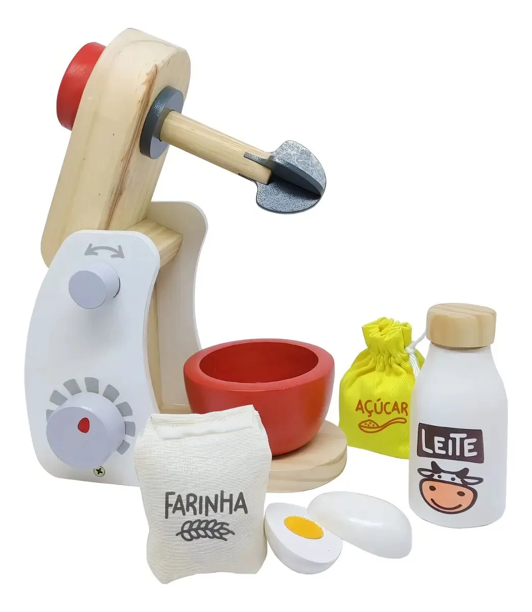 Coleção Brinquedo Cozinha - Kit Batedeira - Newart - Madeira
