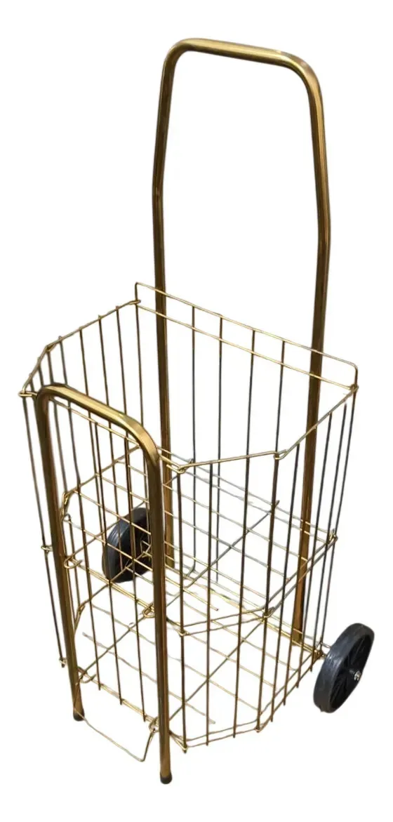 Carrinho Feira Madame Reforçado Dobravél 06r Csk Cor Dourado