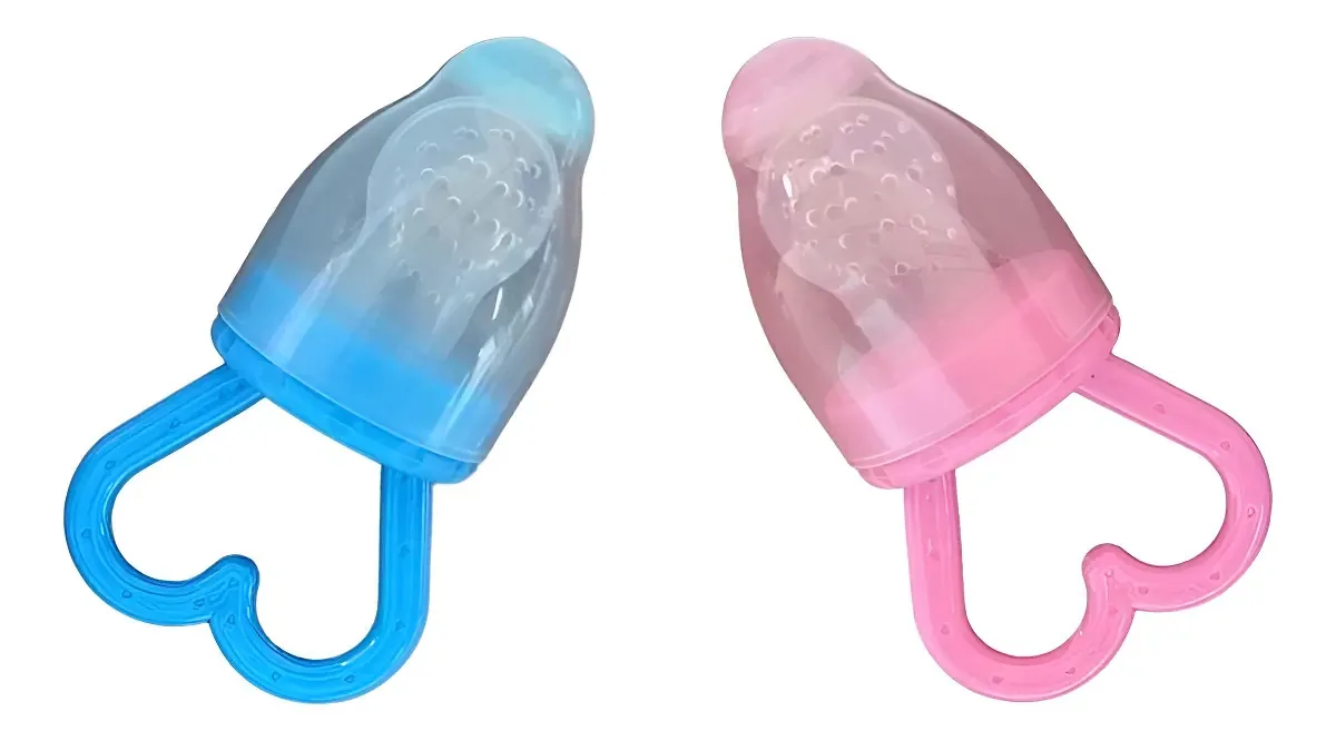 Chupeta Alimentadora Baby Nany Azul Porta Frutinha BPA Free Para Bebês