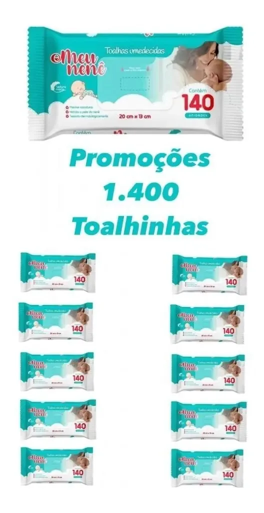 Lenços Umedecidos Meu Nenê Toalhinhas Com 1400 Unidades