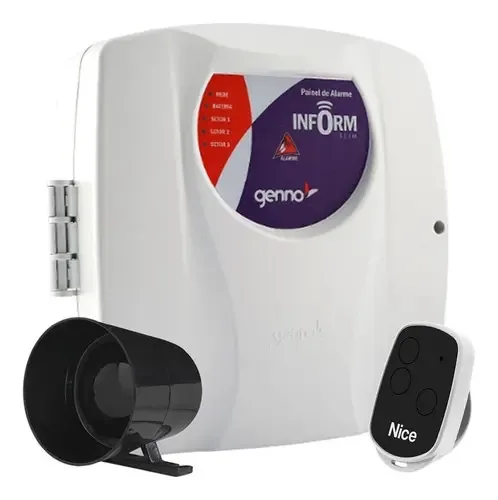 Central De Alarme Inform 3 Setores Genno 1 Controle E Sirene