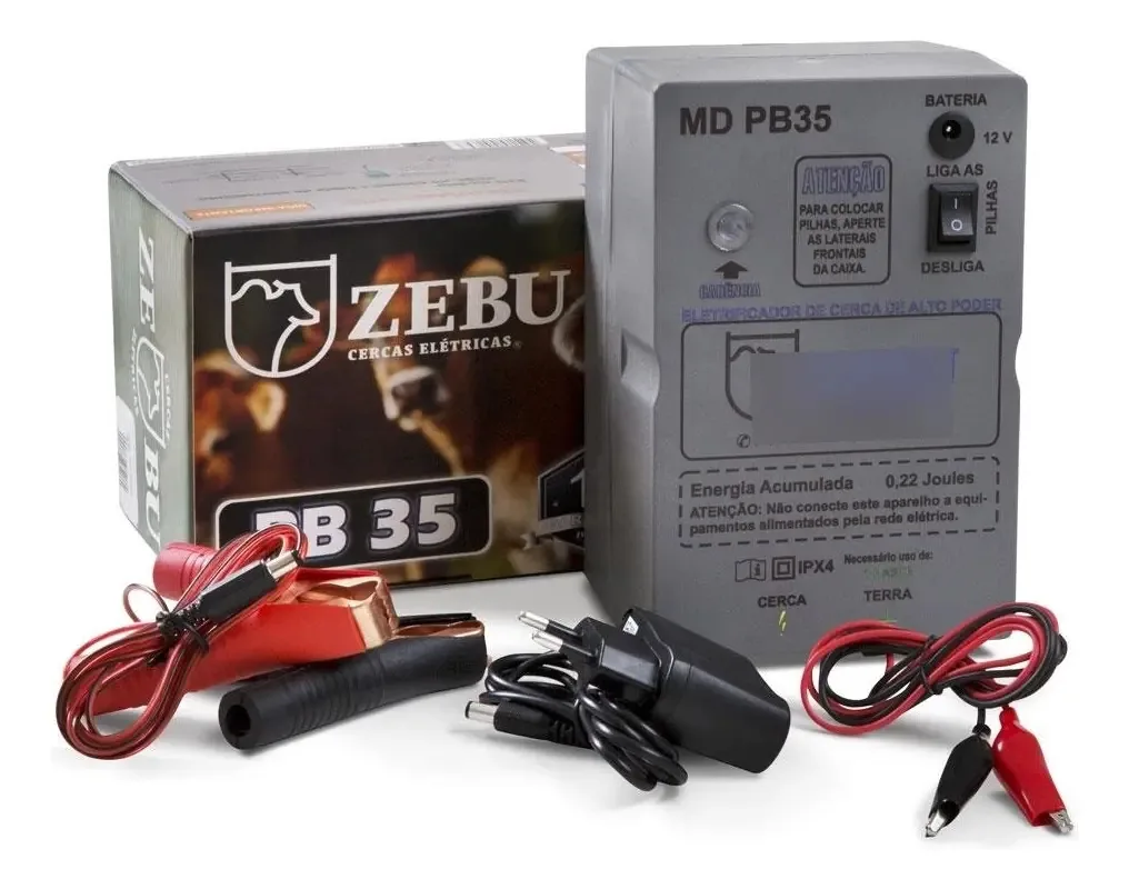 Eletrificador De Cerca Zebu Pilha E Bateria Pb35