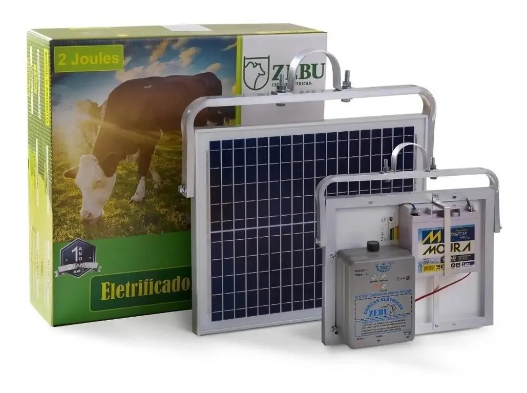 Eletrificador Cerca Elétrica 50km Placa Solar Zebu ZS50BI
