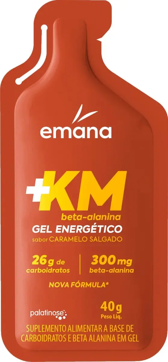Gel Energético Emana Termogênico de Caramelo Salgado, Kit com 10 Sachês