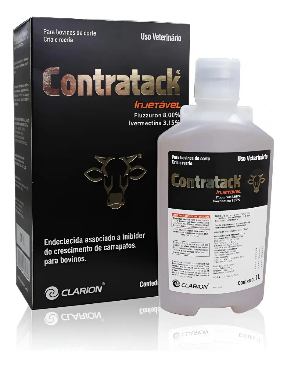 Contratack Injetável 1 Litro Endectocida Para Bovinos