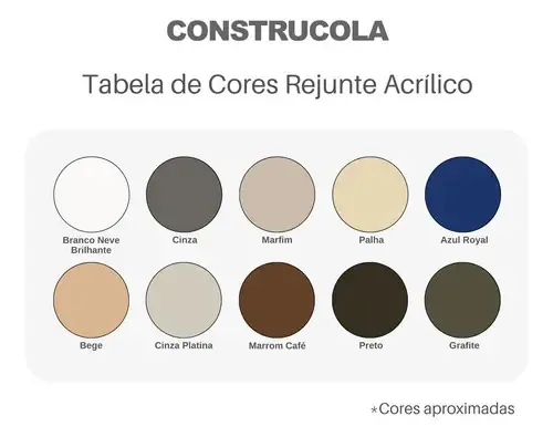Rejunte Construcola Acrílico 1kg - Cinza Platina
