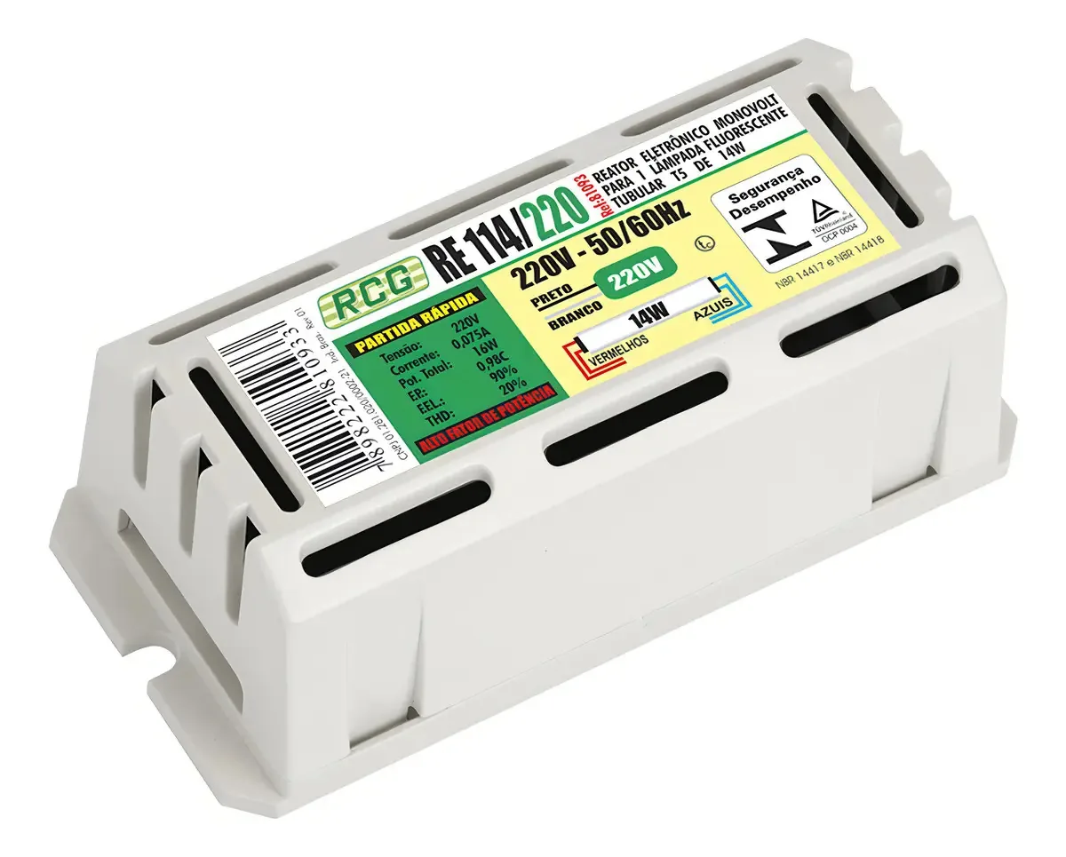 Reator Eletronico Para 1 Lâmpada T5 14w Rcg