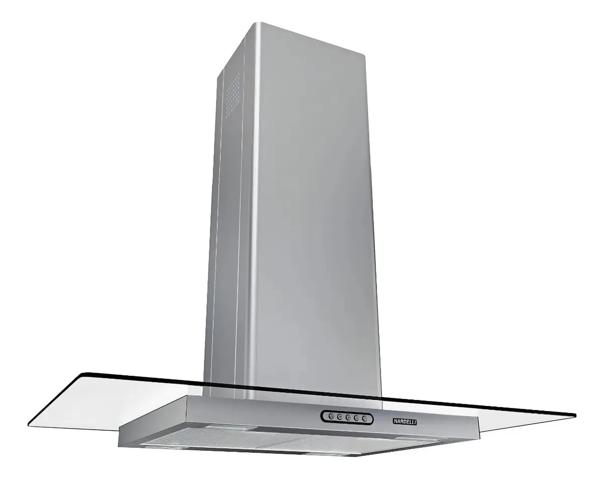 Coifa Ilha Vidro Reto Inox 90cm - - Nardelli