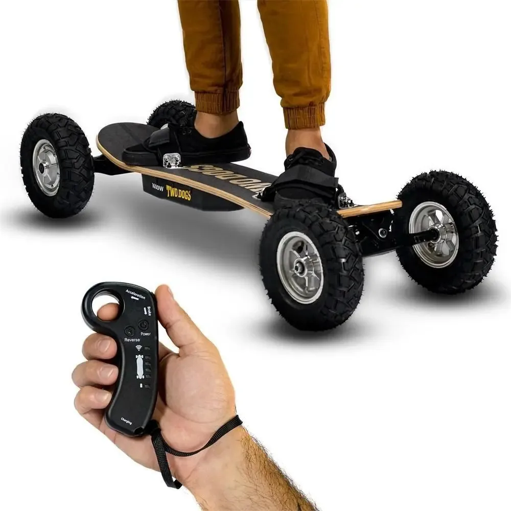 Skate Eletrico Two Dogs 1600w Off-road Com Shape Maple Cor Preto