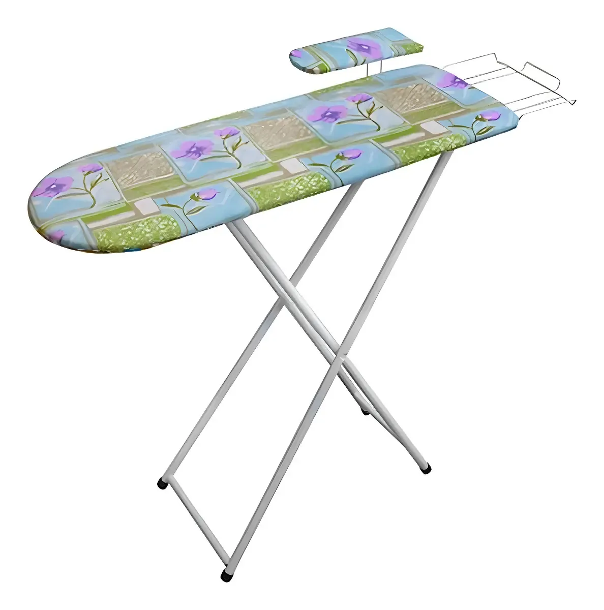 Tabua De Passar Roupa Tampo Madeira C/passa Manga Cor Branco Florido