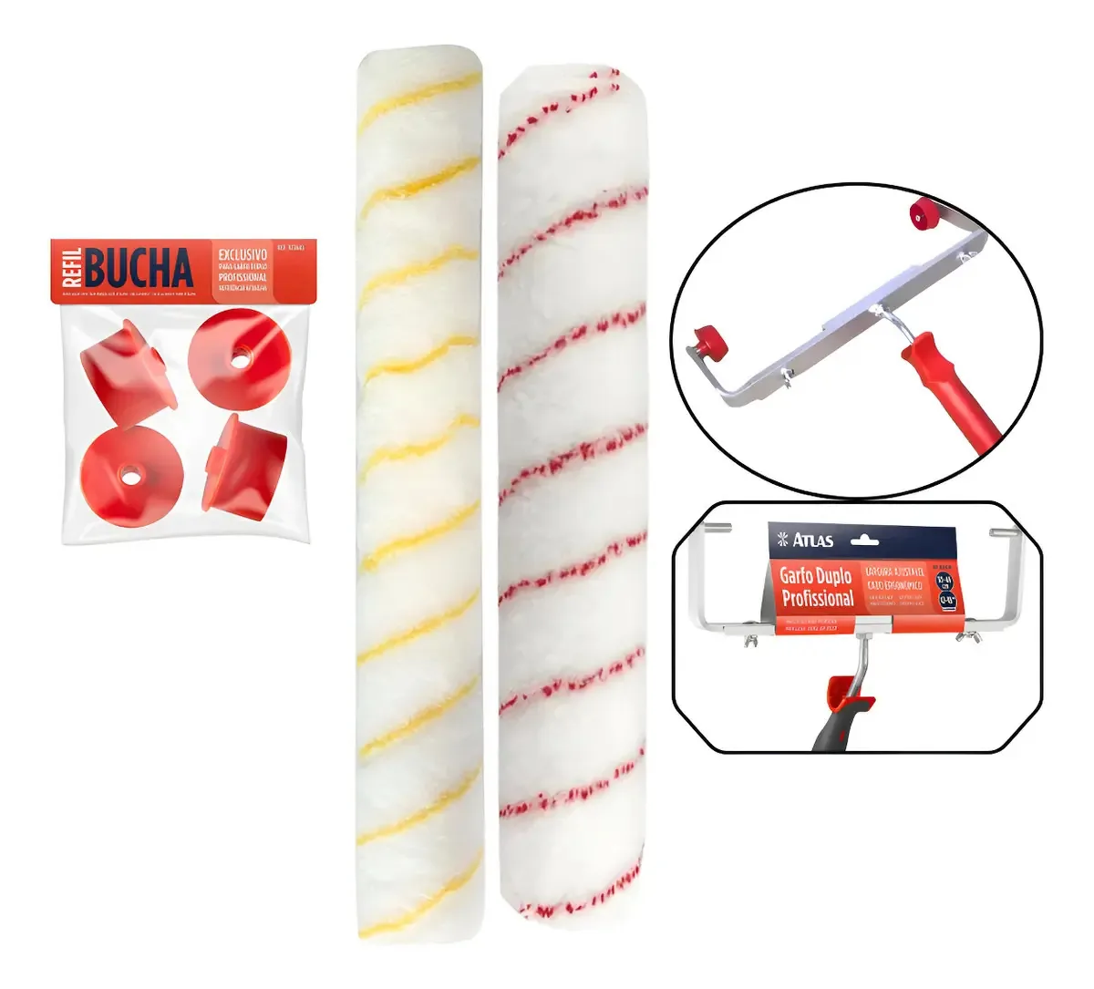 2 Rolos 46cm Antirrespingo E Rendemais + 4 Buchas Extras