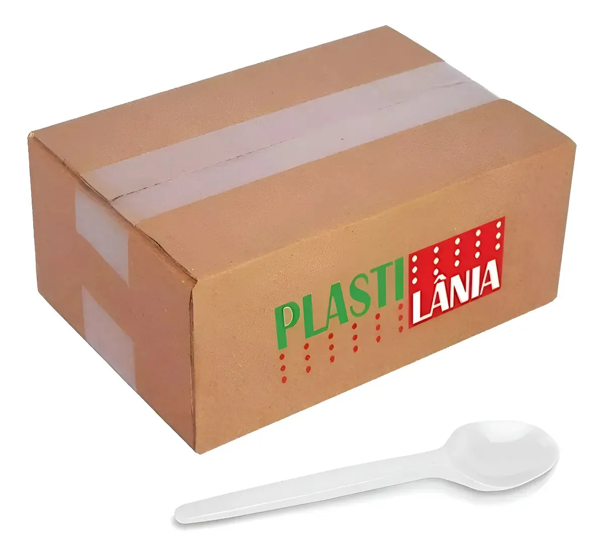 Colher Sobremesa Descartável 1000 Unidades Branco Liso