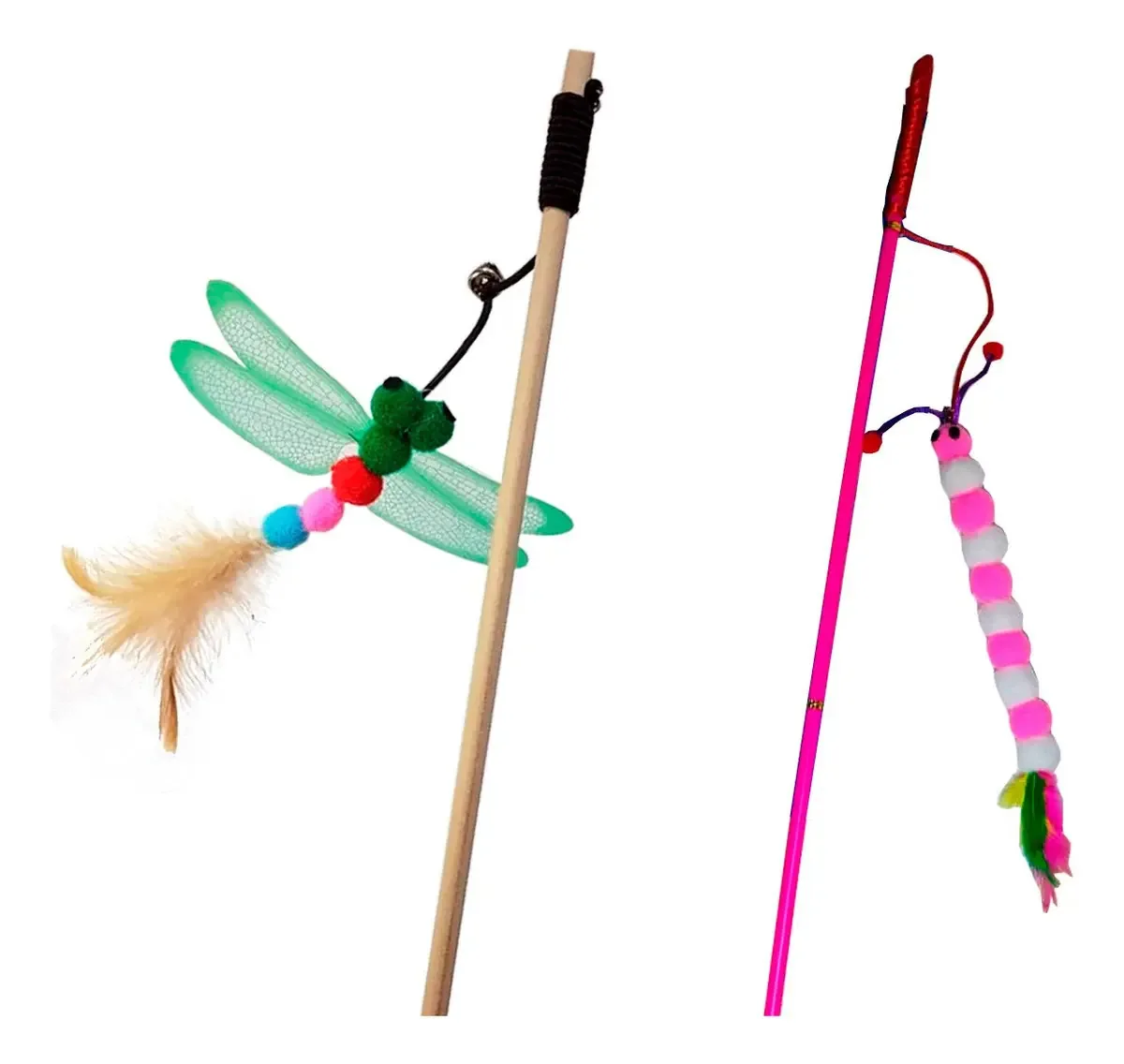 Brinquedos Para Gato Inseto Guizo 2 Unidades Varinhas