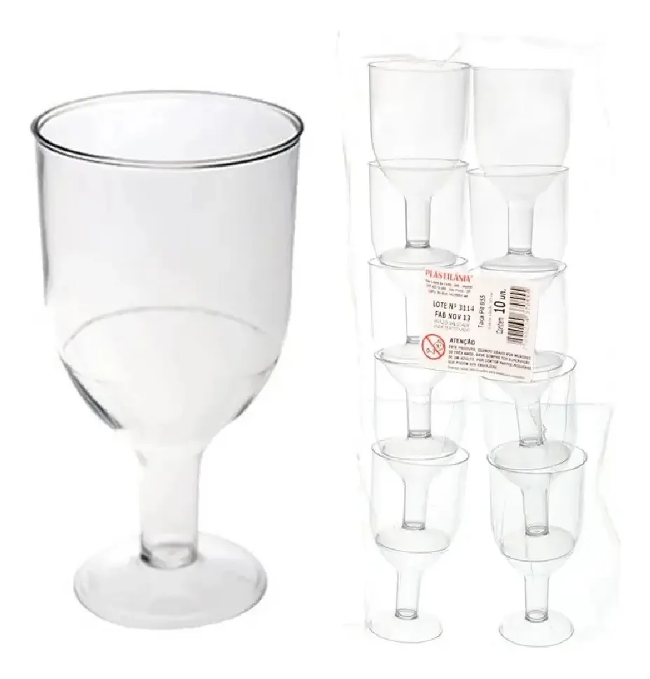 Pack 20 Mini Taças de Acrílico 55mL para Doces e Bebidas Transparente