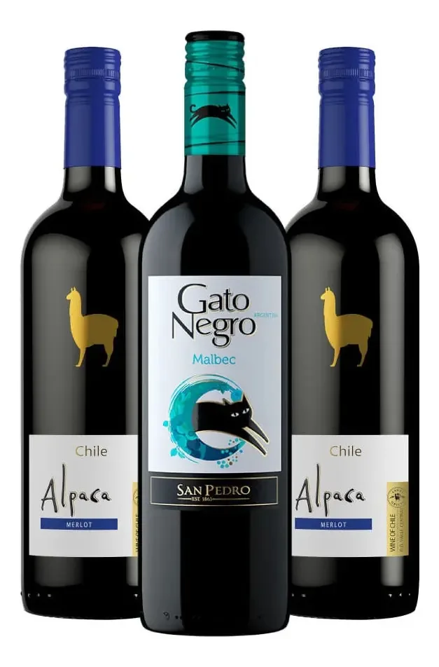 Kit Alpaca Merlot E Gato Negro Malbec - 3 Unidades