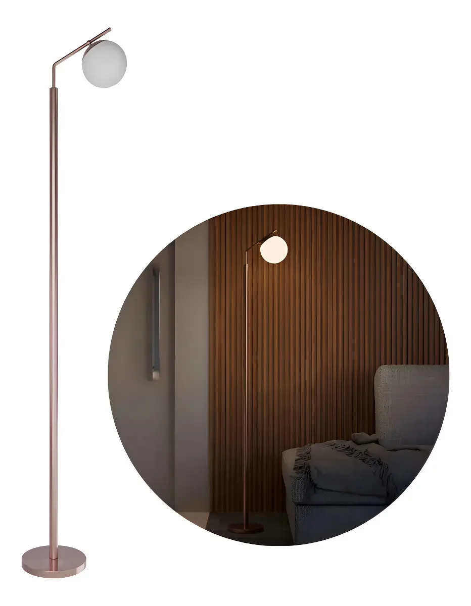 Luminária de Chão Tangerina Mca Jabuticaba G9 Rosegold Alumínio