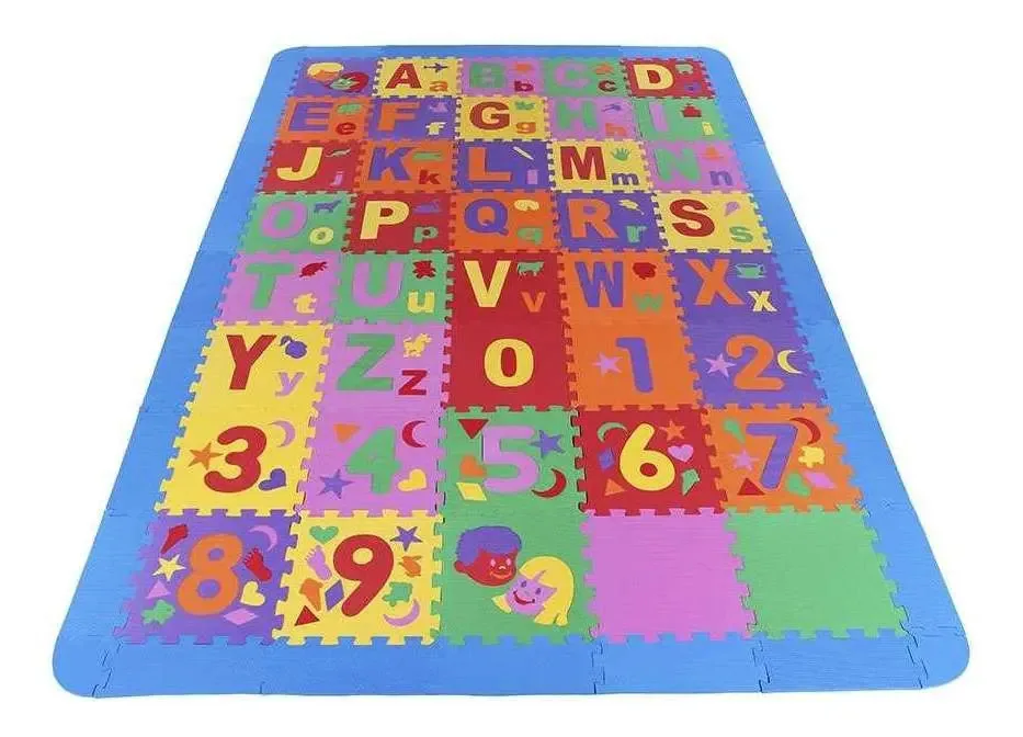 Tapete Infantil EVA Colorido Carlu 257x167cm Alfabeto Numérico