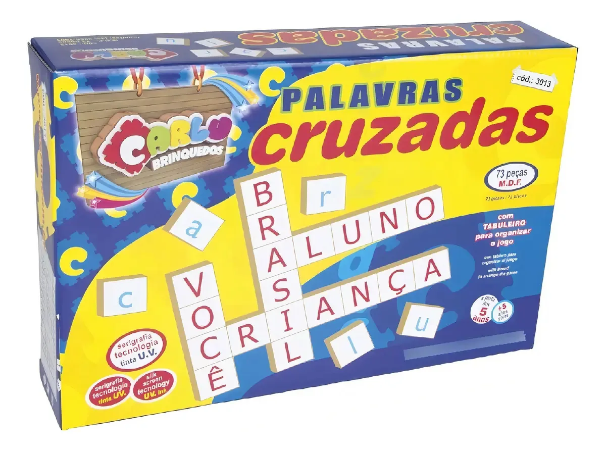 Palavras Cruzadas Educativas de MDF para Crianças de 6 Anos – Carlu Brinquedos