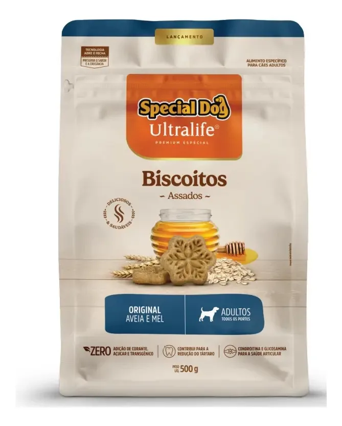 Special Dog Biscoito 500g Adulto Aveia E Mel