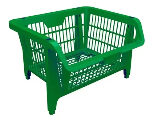 Cesto Prático Expositor Organizador Empilhável Verde