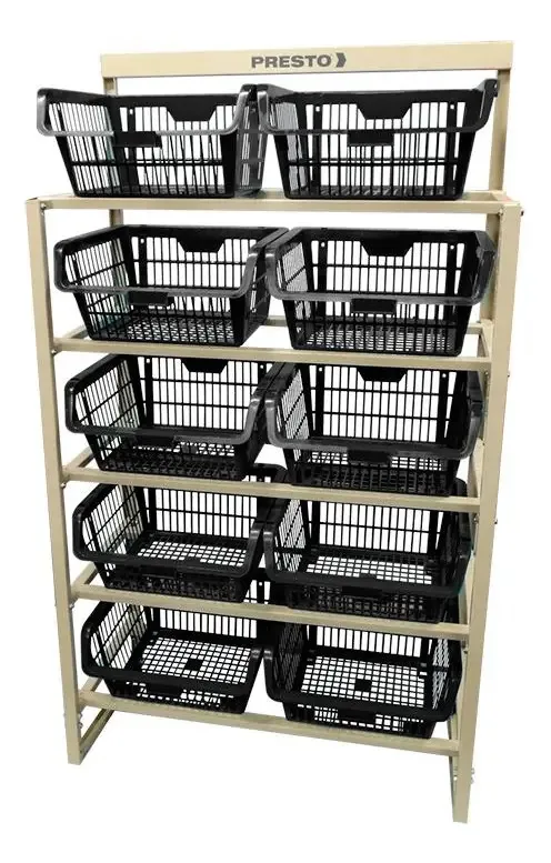 Estante Cesto Expositor Preto 80kg Presto