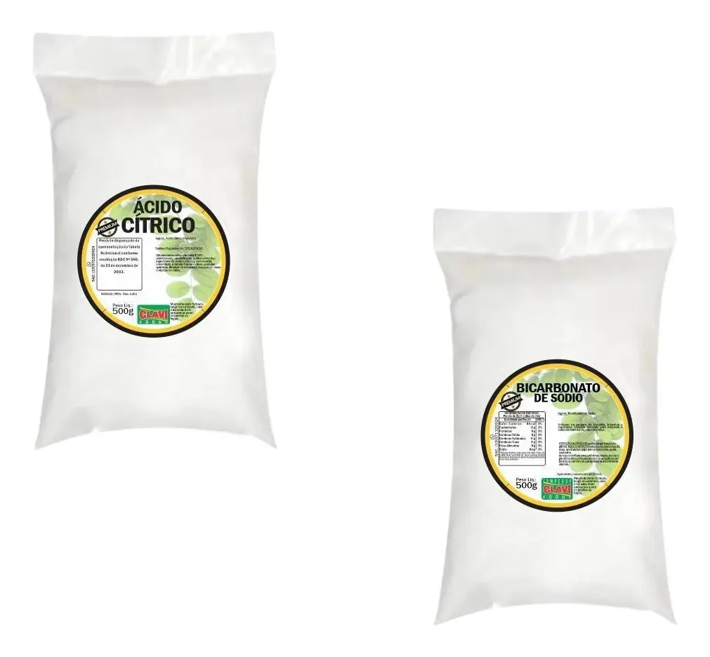 Kit Limpeza Co2 Ácido Citrico 500g + Bicarbonato Sódio 500g