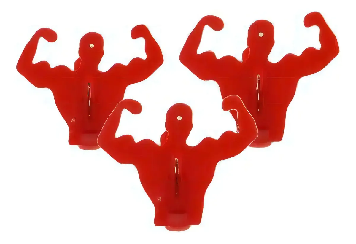 Kit Prendedores Clips Homem Musculoso Vermelho Decoração