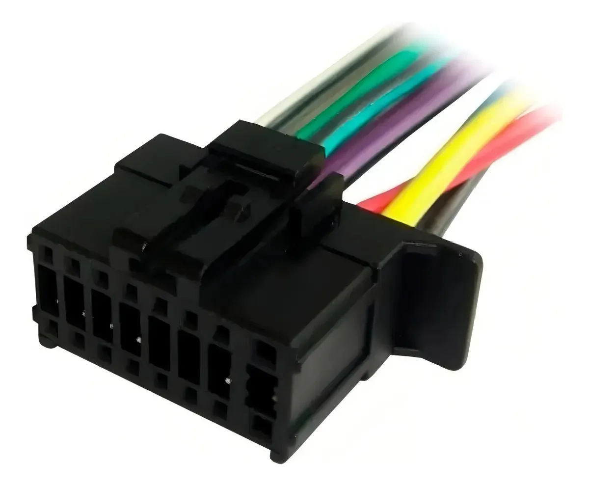 Chicote De Força Pioneer para MVH-S218BT e Outros Com 6 Pinos Lateral – 15 cm Plug e Play