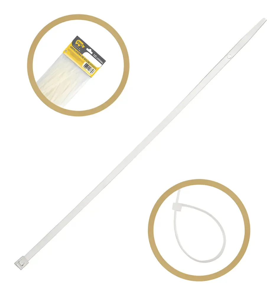 Abraçadeiras enforca gato Rino Agro RN030 tamanho 20cm x 4.8mm cor branco por 100 unidades