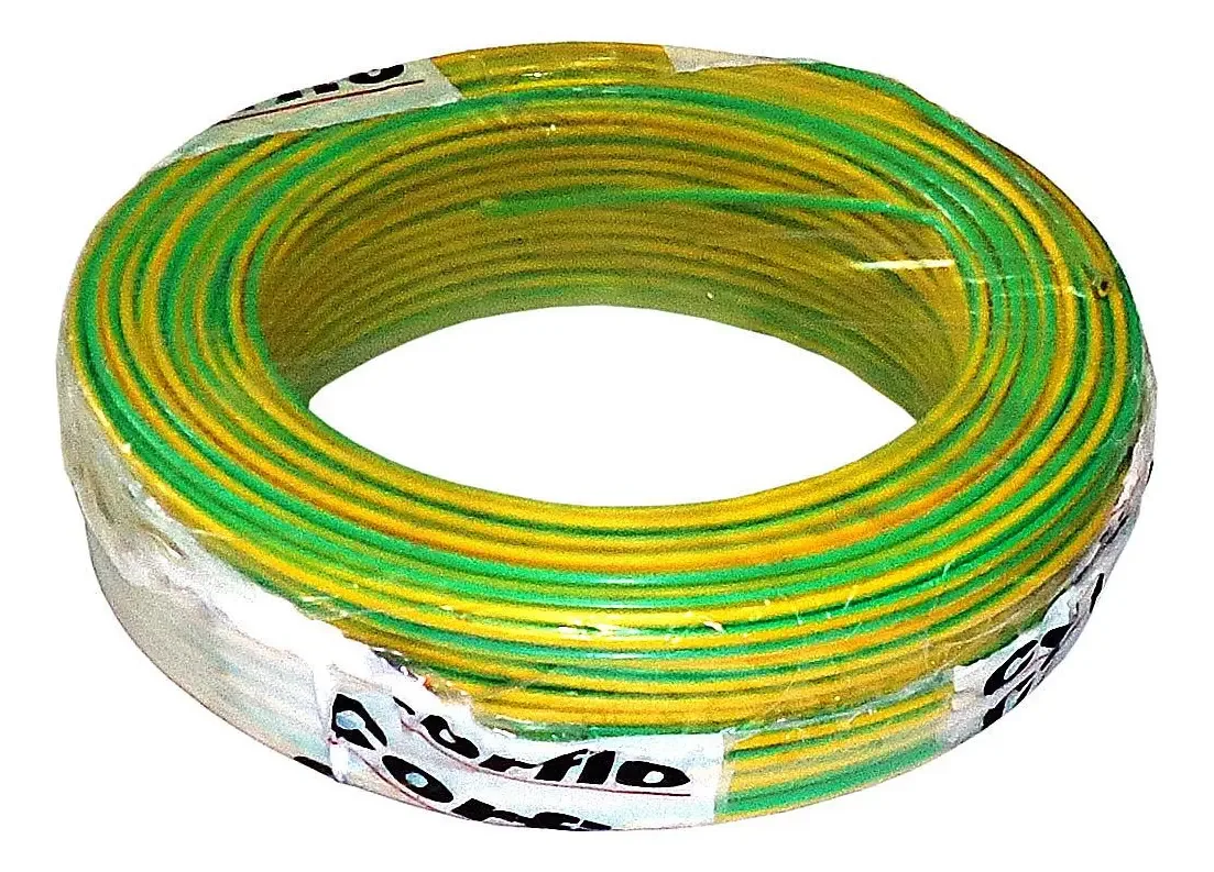 Cabo Elétrico Flexível Corfio 6,0mm Verde e Amarelo para Instalações Elétricas