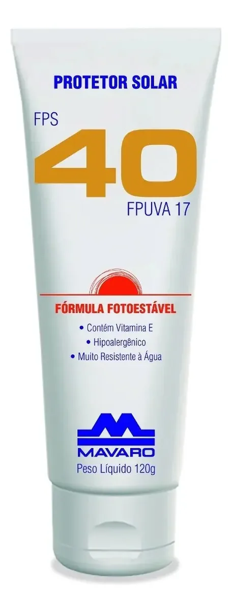 Protetor Solar Fps 40 Bisnaga 120g Mavaro