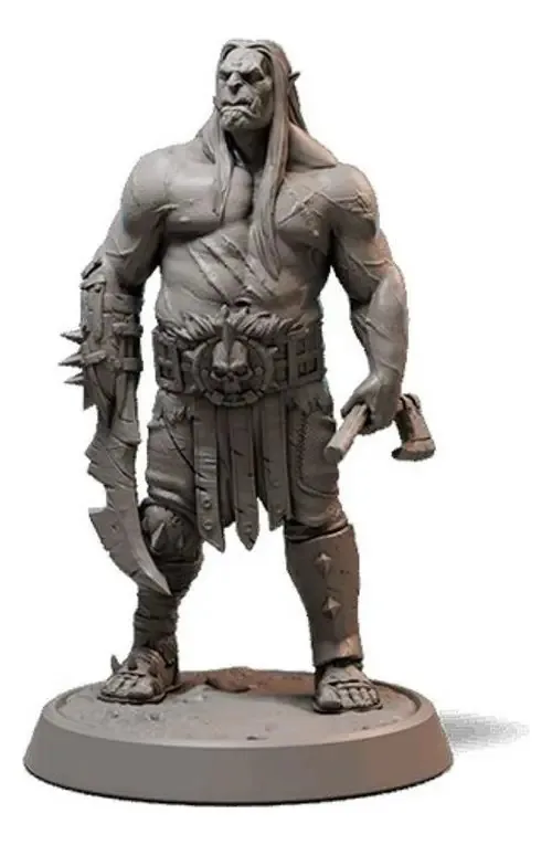 Miniatura Conspiração Orc Guerreiro Tamanho 20cm Rpg