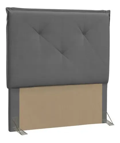 Cabeceira Solteiro 90cm Vic Suede Cinza - D'monegatto
