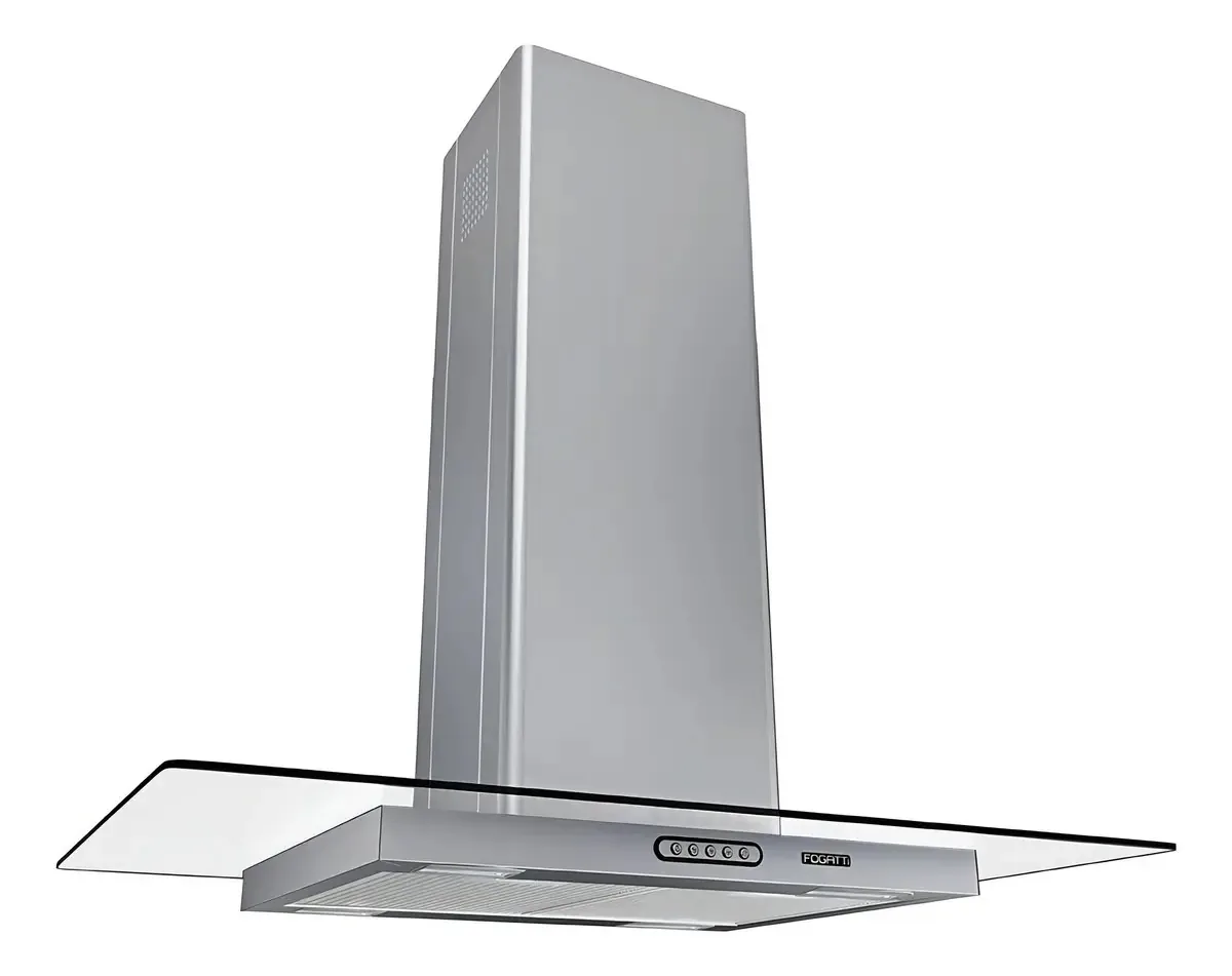 Coifa Ilha 90cm Vidro Reto Fogatti Inox