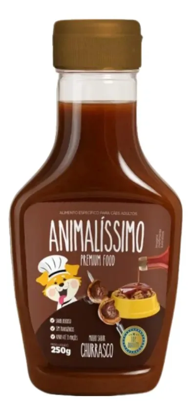 12 Molhos Ração Cachorro Petisco Churrasco Animalíssimo 250g