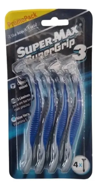 Ap Barb Supermax 3 Supergrip Azul Lam Tripla C/ Fita