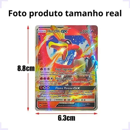 Kit 20 Cards Pokemon Pikachu Charizard Charmander Brilhante
