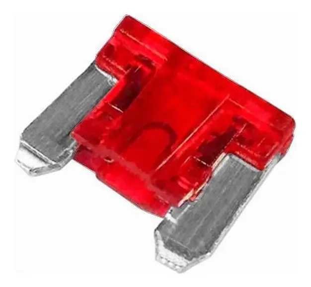 Kit C/ 10 Fusiveis Mini Lamina Perfil Baixo 10a Vermelho