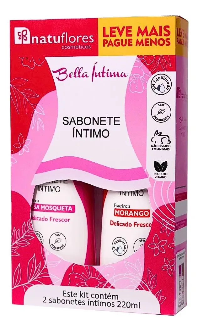 Pack Sabonete Íntimo Bella Intíma Rosa Mosqueta + Morango