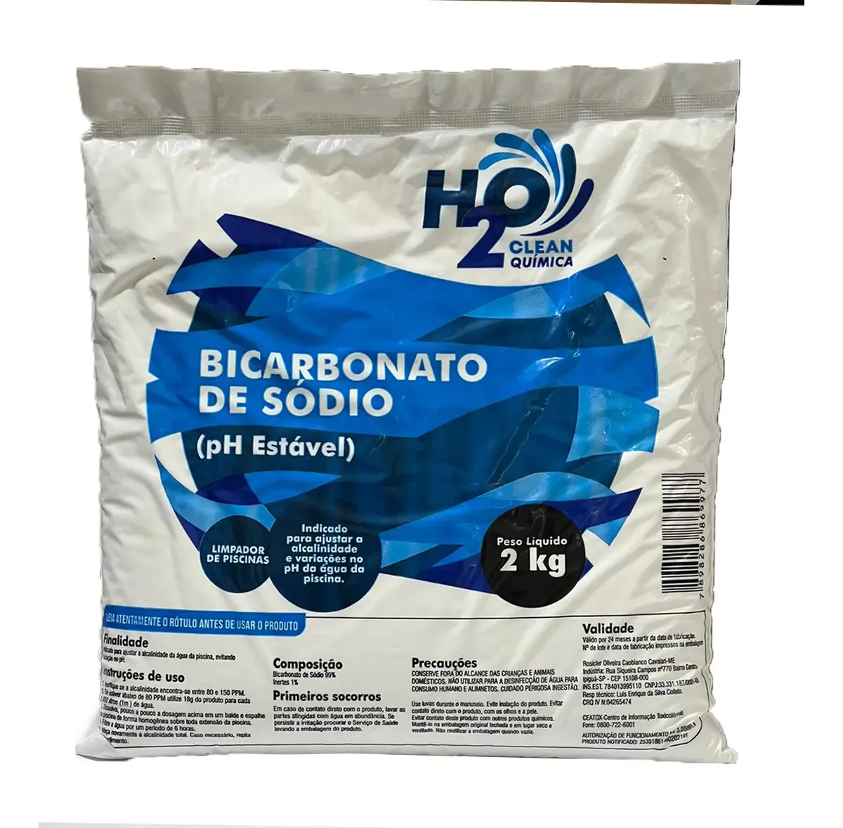 Bicarbonato De Sódio 2 Kg - H2o Clean Química