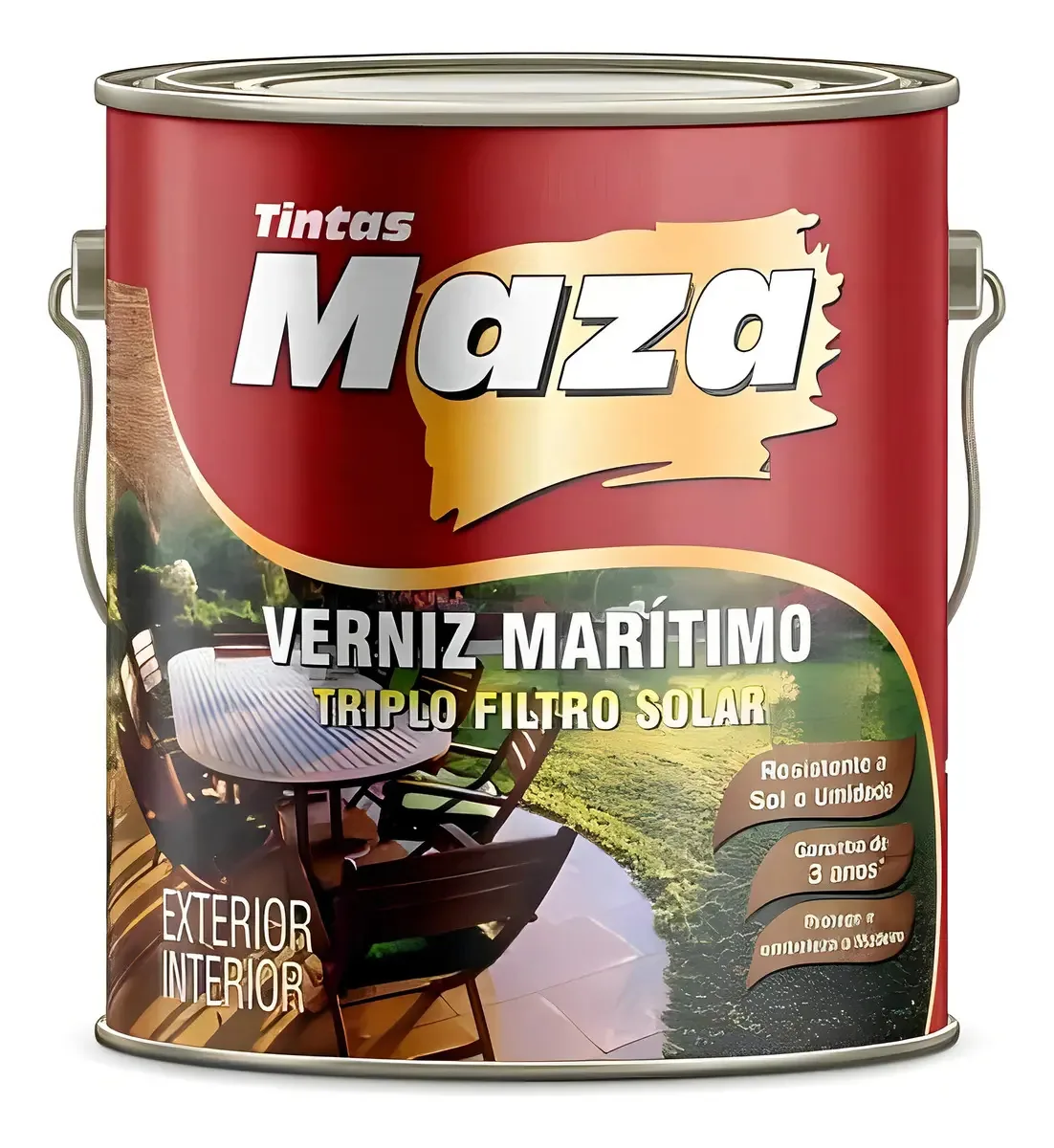 Verniz Marítimo Maza 900ml Cerejeira Acabamento Brilhante Proteção Solar