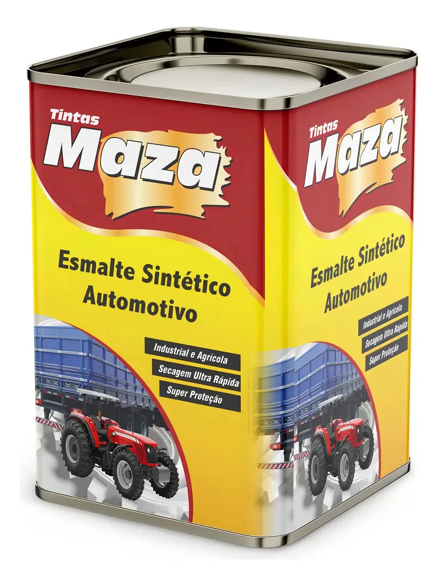 Tinta Esmalte Sintético Automotivo e Agrícola Maza Preto Fosco 18L