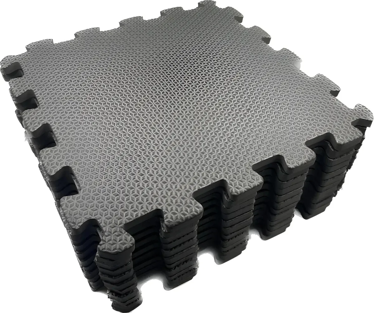 12 Pçs Tatame Tapete Eva 1m² 31x31 Preto Borracha Qualidade