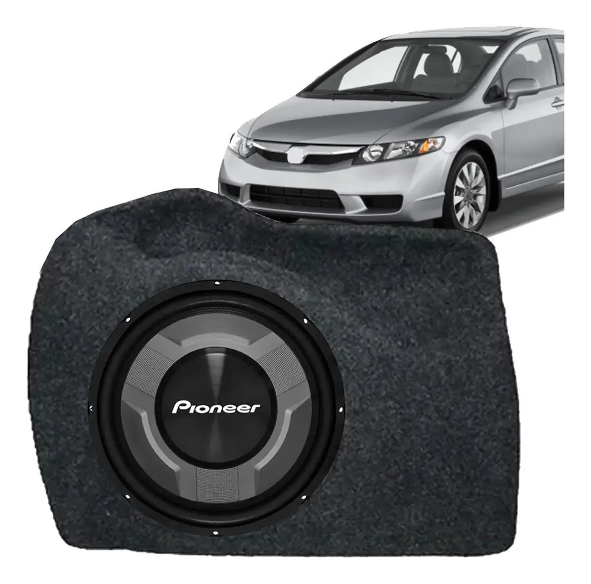 Caixa Selada Com Subwoofer 12 Polegadas Pioneer Civic 2008