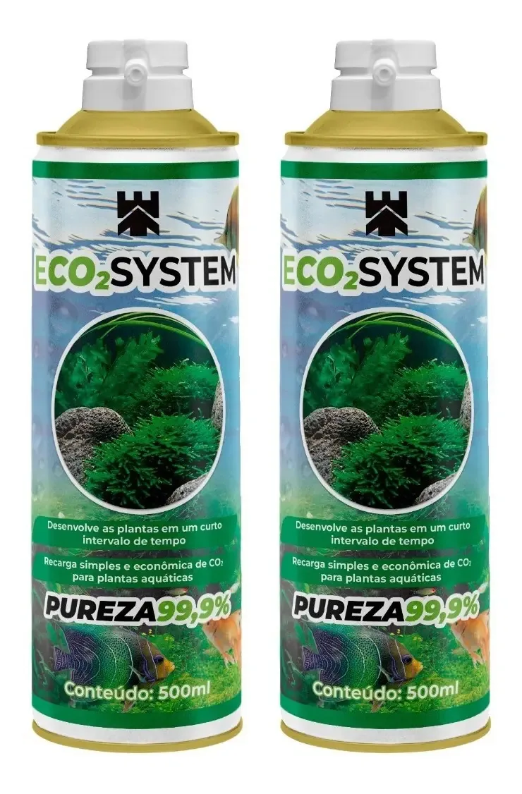 Kit 2 Refis De Co2 Para Aquário 500ml - Eco2system