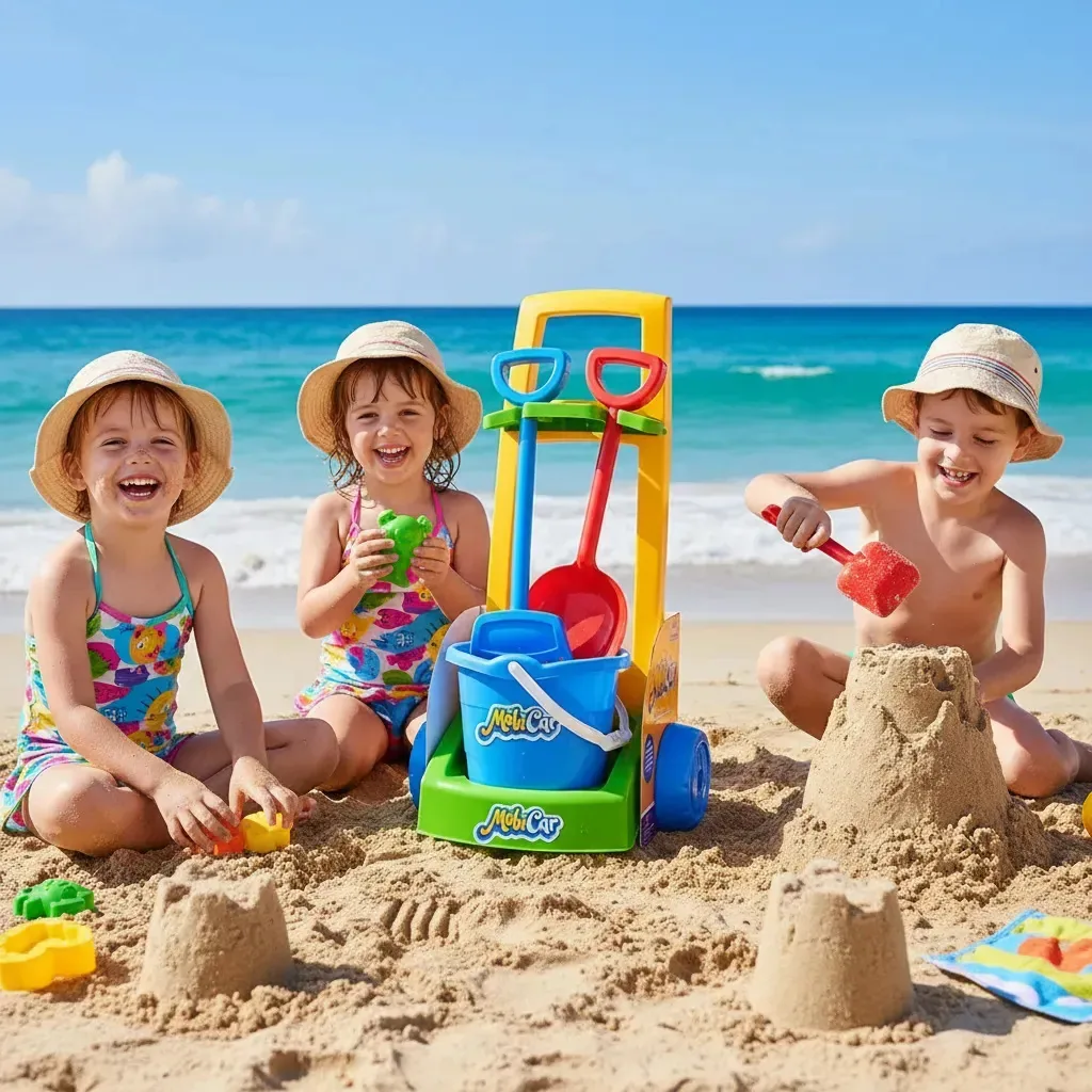 Mobi Car Praia Carrinho C/ Acessórios 336 - Usual Brinquedos