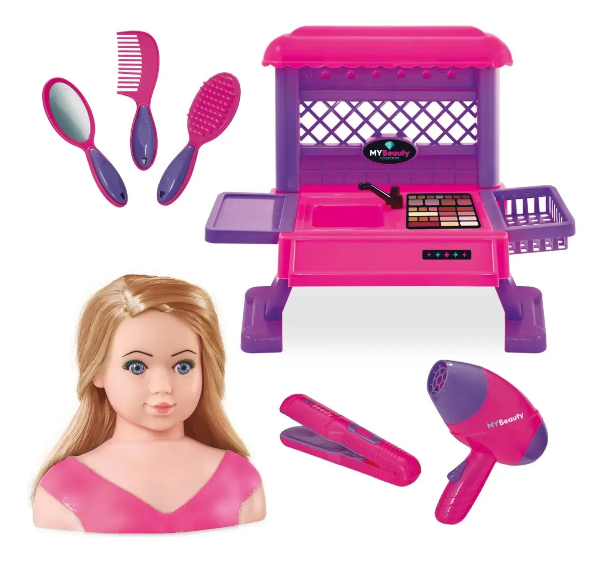 Kit Fashion Infantil Bancada Busto Boneca Menina Beauty