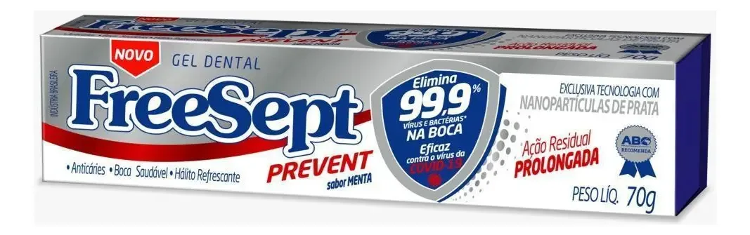 Gel Dental Freesept Prevent - Combate Coronavírus E Cáries