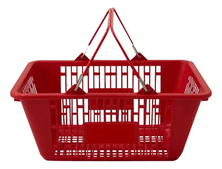 1 Cesta Cestinha De Compras De Supermercado Alça Metal Cor Vermelho